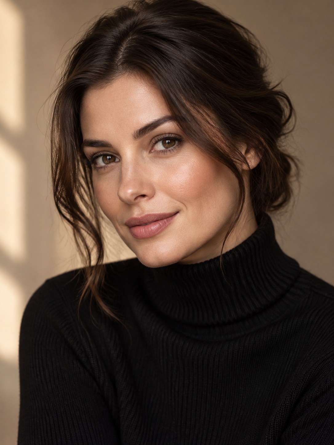 Illustrative beauty · studio portrait, not Natalia